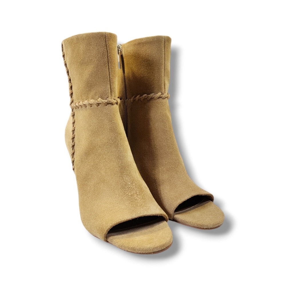 Vince Camuto Sashan Tan Suede High Heeled Zip‎ Up Boot/Booties Women's Size 7